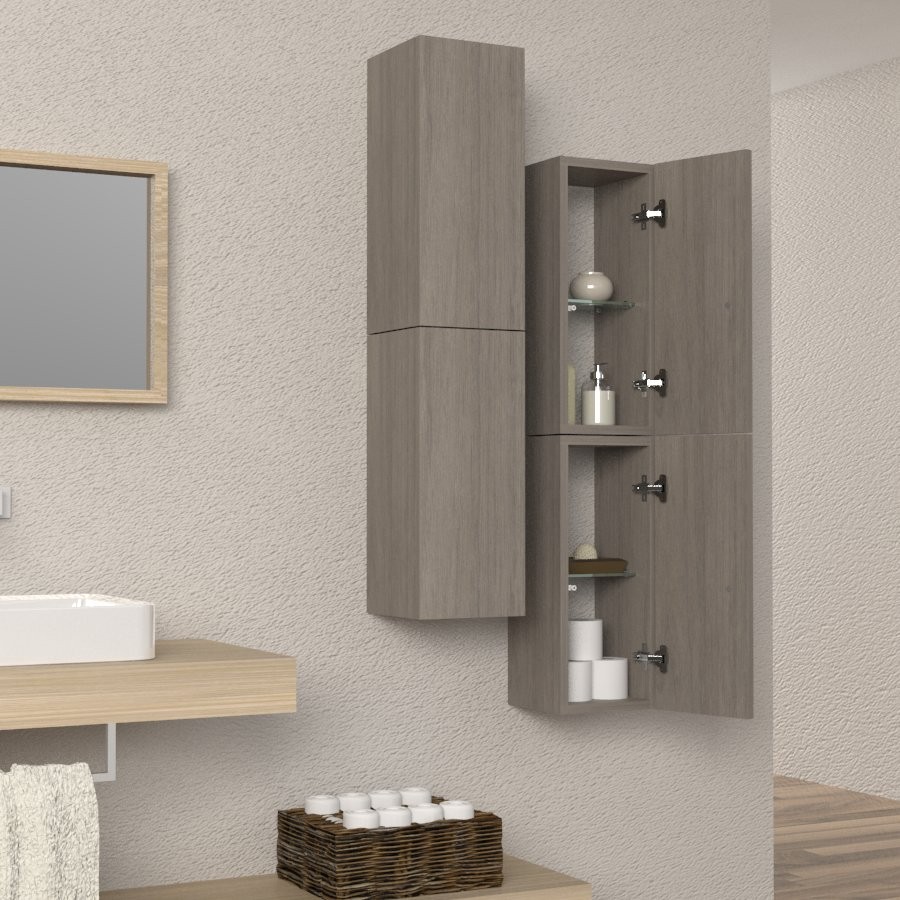 colonna sospesa arredo bagno e soggiorno design in legno