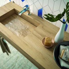 Shelf with integrated sink Stone Rovere africa - bathroom furniture