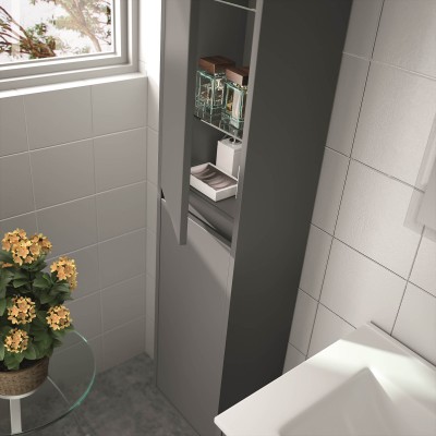 Meubles de salle de bain - Colonne Nuvola 140 cm gris mat
