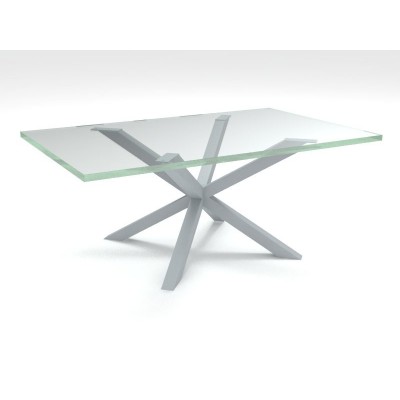 Table basse - Tableen verre design Hawaii structure aluminium