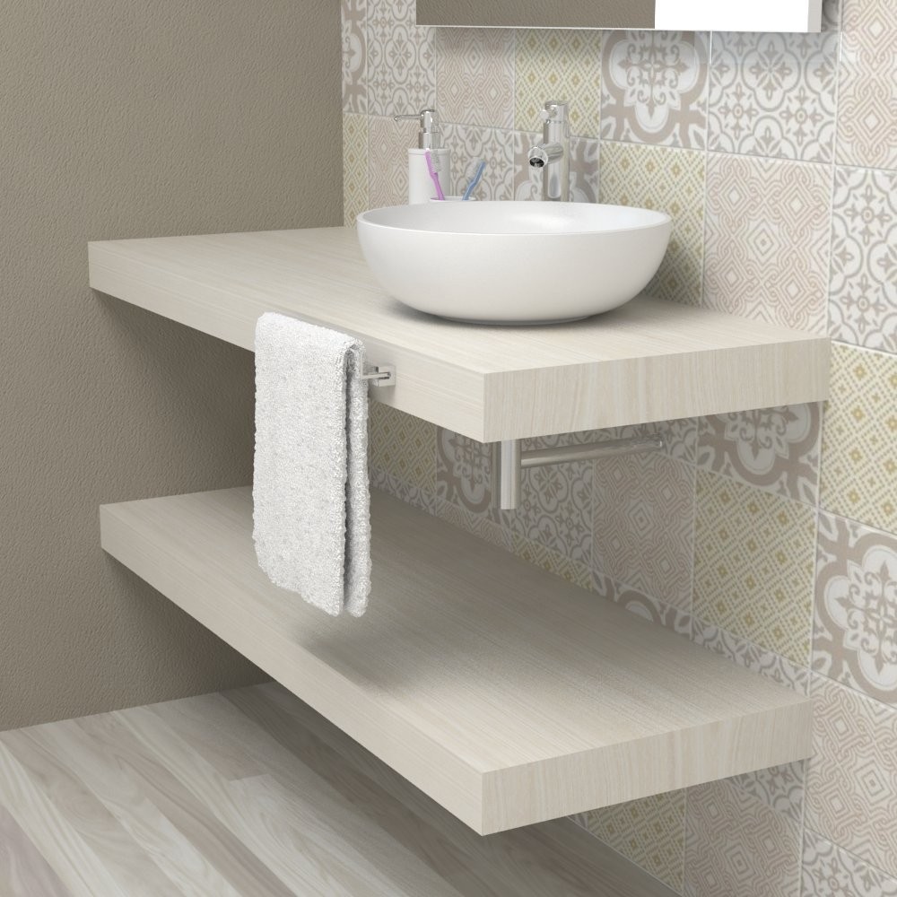Mensola lavabo bagno - top mensolone legno Larice