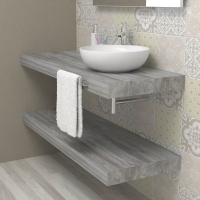 Mensola lavabo bagno - top mensolone legno Quercia sherwood