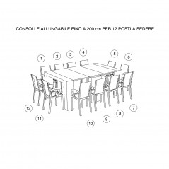 Table de cuisine - Console extensible Mercurio XXL
