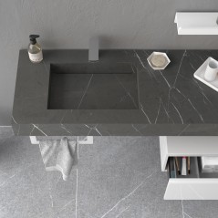 Mensola con lavabo integrato Stone Pietra grigia - mobili bagno