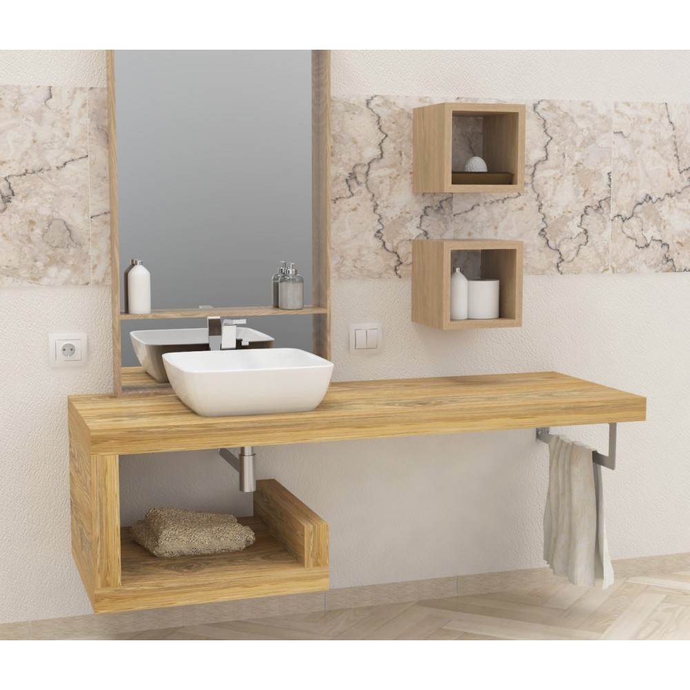 Wash basin shelf - Bathroom furniture - Solid wood