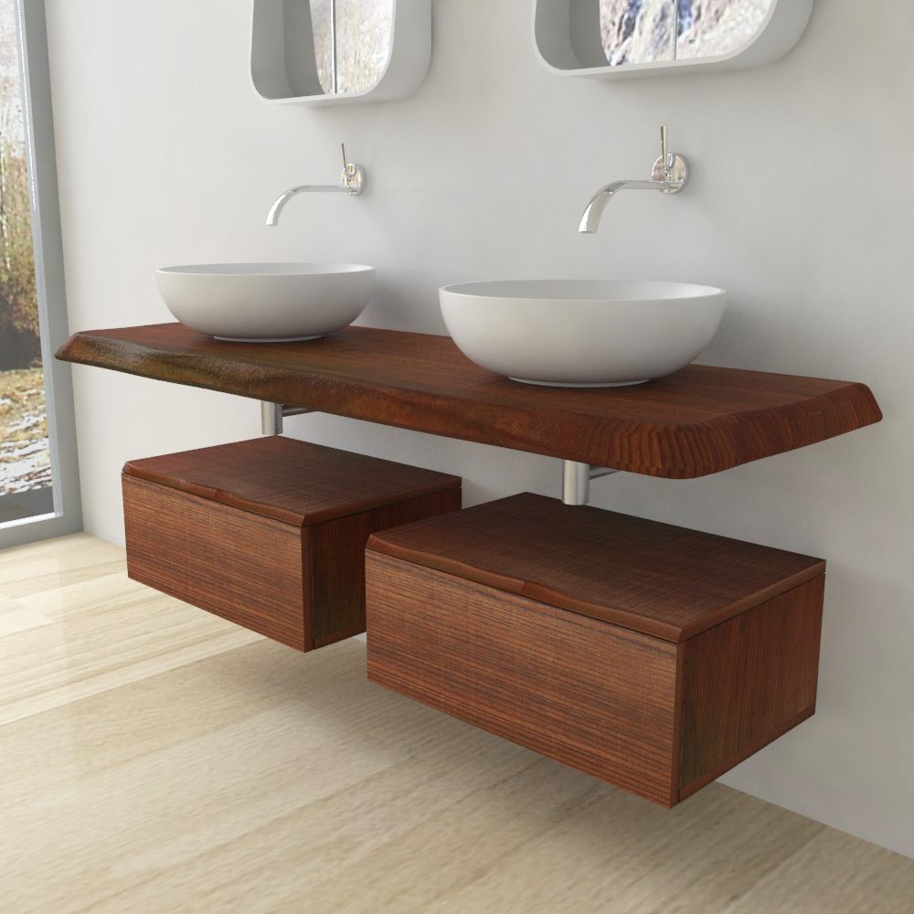 Mensola per lavabo mobili bagno legno massello for Creare mobili