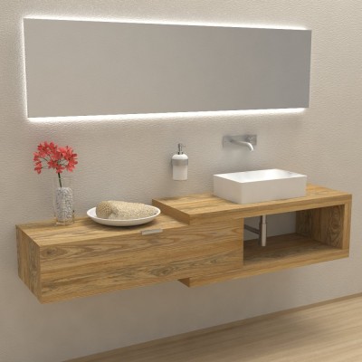 Arena 100 in solid wood - Complete bathroom furniture